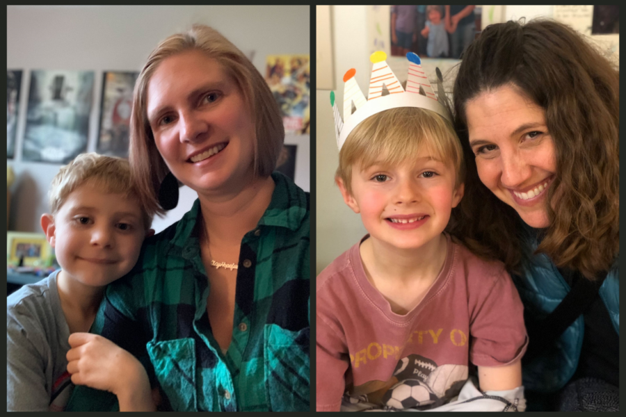 Heather Paul and her son, Joey. Natalie Mayer and her son, Jonah.