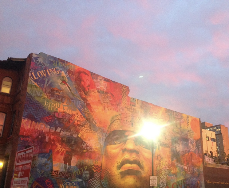 Mural titled “Colorful Legacy” by Willis Nomo Humphrey & Keir Johnston. This west Philly mural was meant to raise awareness about the issues that black men and boys face today.