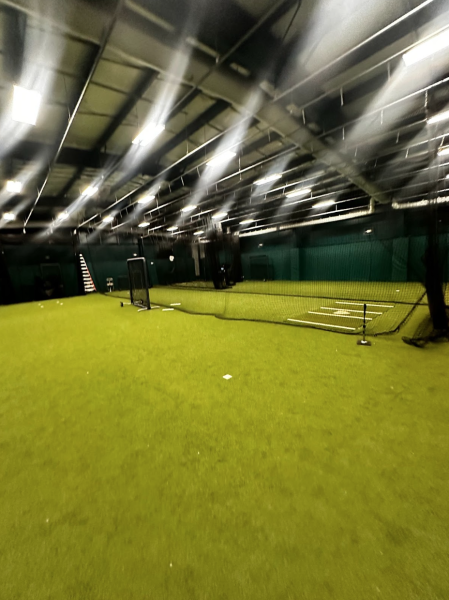 The batting cages in the Marian Anderson Recreation Center. This training space is used by the Anderson Monarchs.