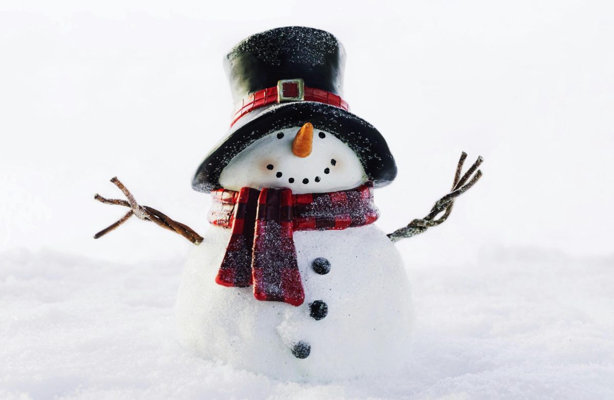Snowman with a hat and scarf
